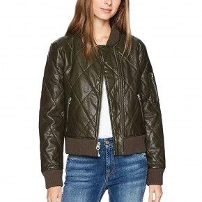 Raven Reyes Quilted Leather Bomber Jacket